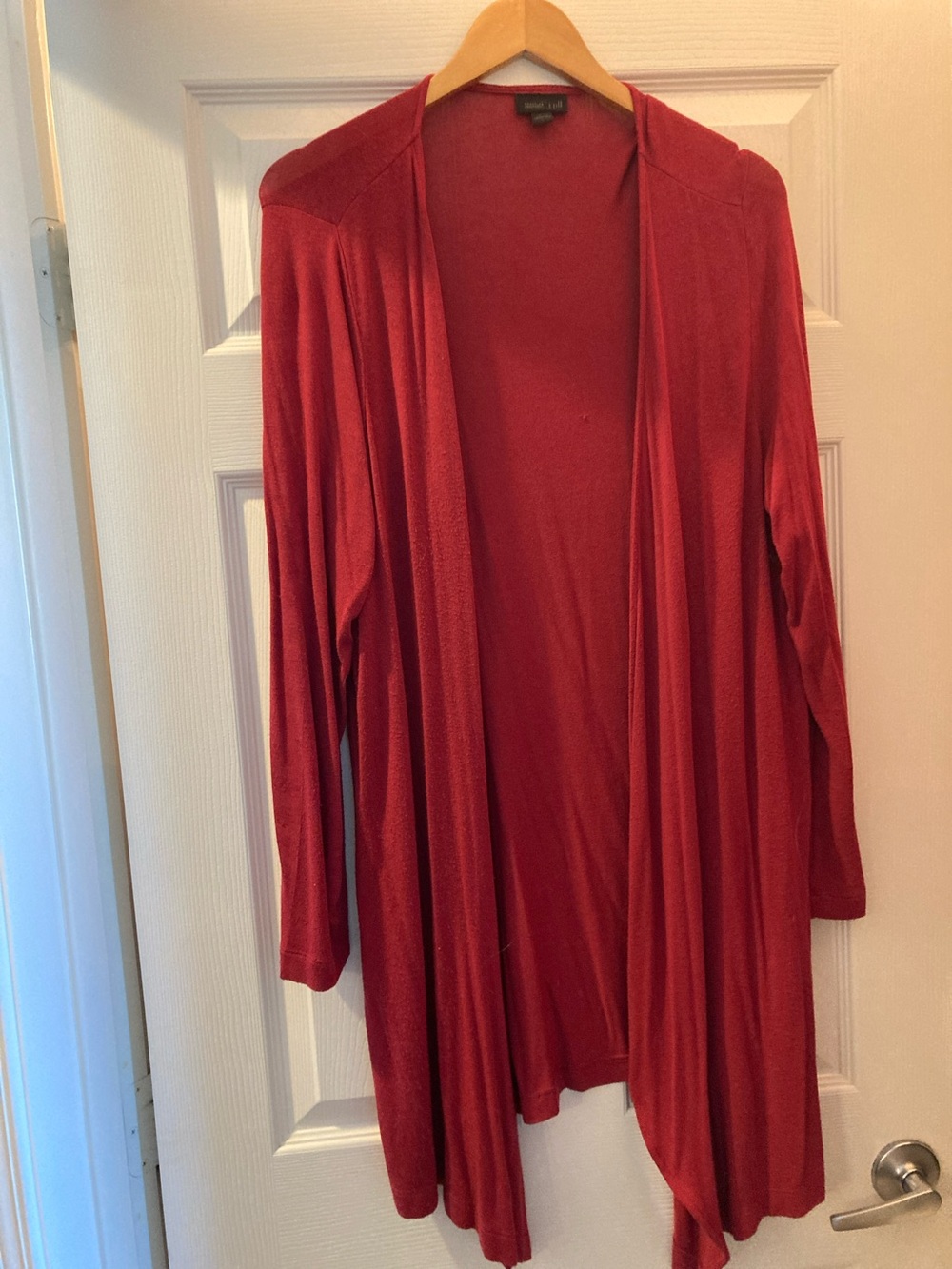 J.Jill Red Open Drape Cardigan